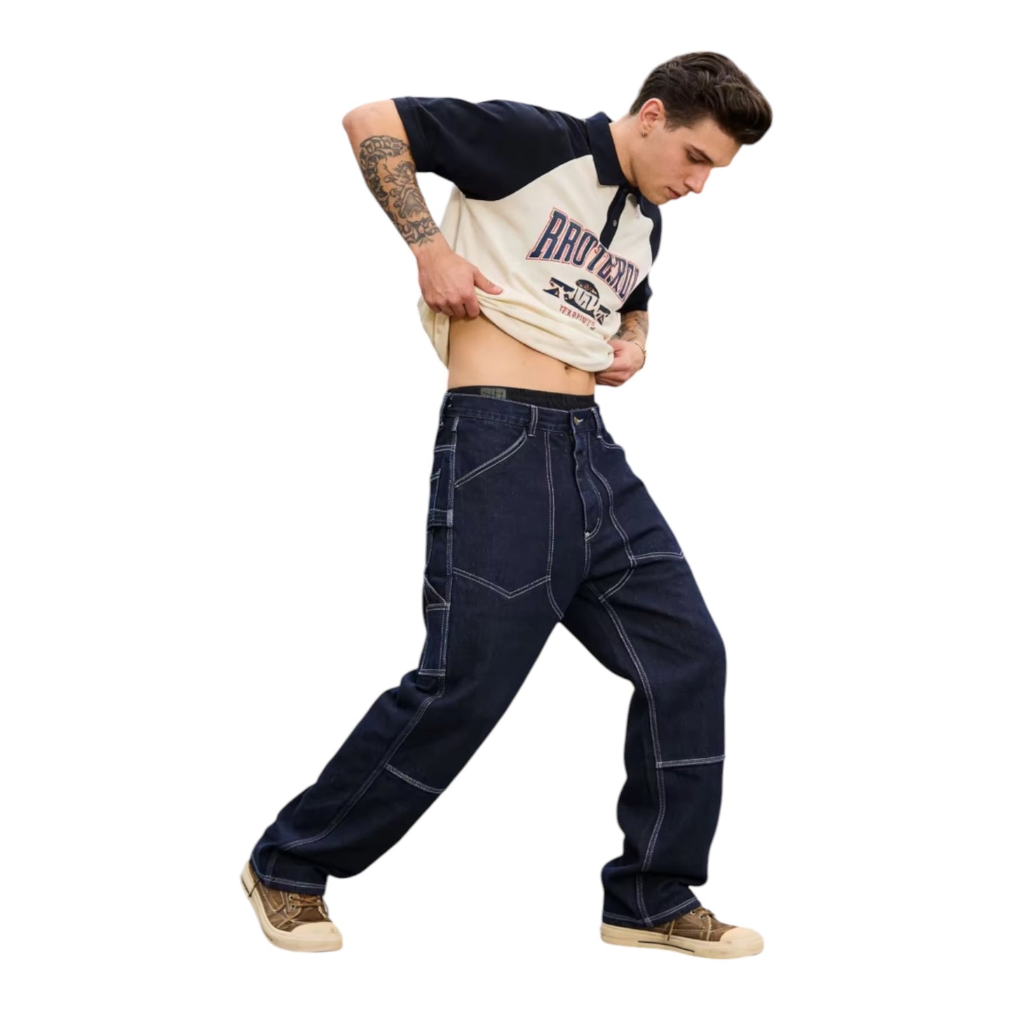 ワイドペインターデニムパンツ