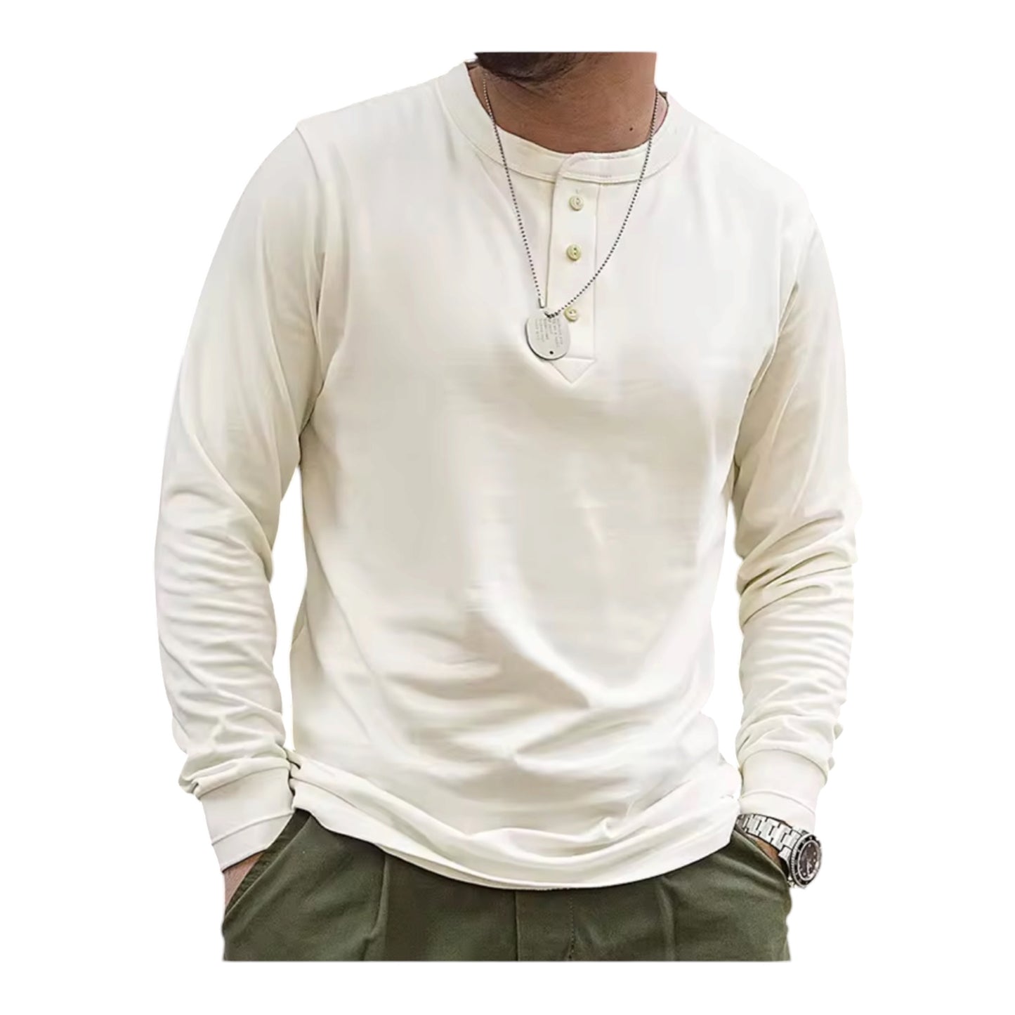 アメリカヘンリーネック ロングスリーブTシャツ