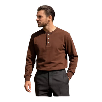 ベーシック ヘンリーネック ロングスリーブTシャツ