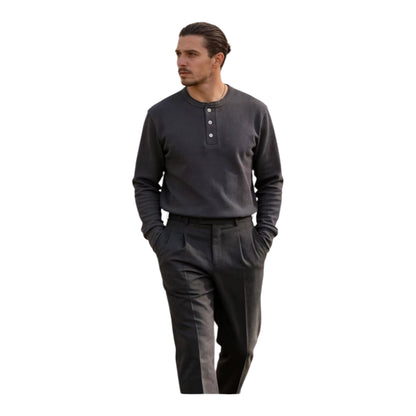 ベーシック ヘンリーネック ロングスリーブTシャツ