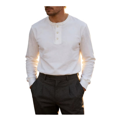 ベーシック ヘンリーネック ロングスリーブTシャツ