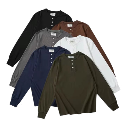 ベーシック ヘンリーネック ロングスリーブTシャツ