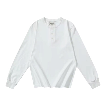 ベーシック ヘンリーネック ロングスリーブTシャツ