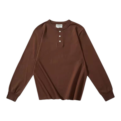 ベーシック ヘンリーネック ロングスリーブTシャツ