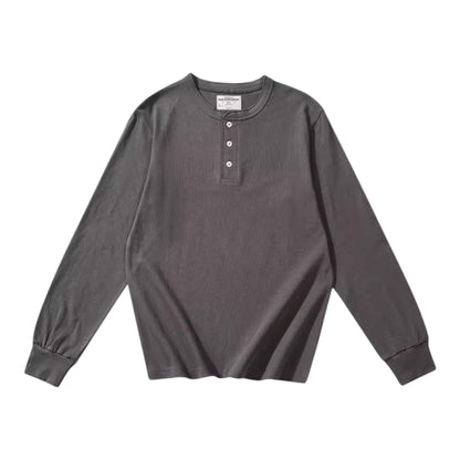 ベーシック ヘンリーネック ロングスリーブTシャツ
