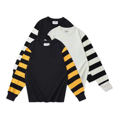 ボーダースリーブ オーバーサイズ ロングスリーブTシャツ